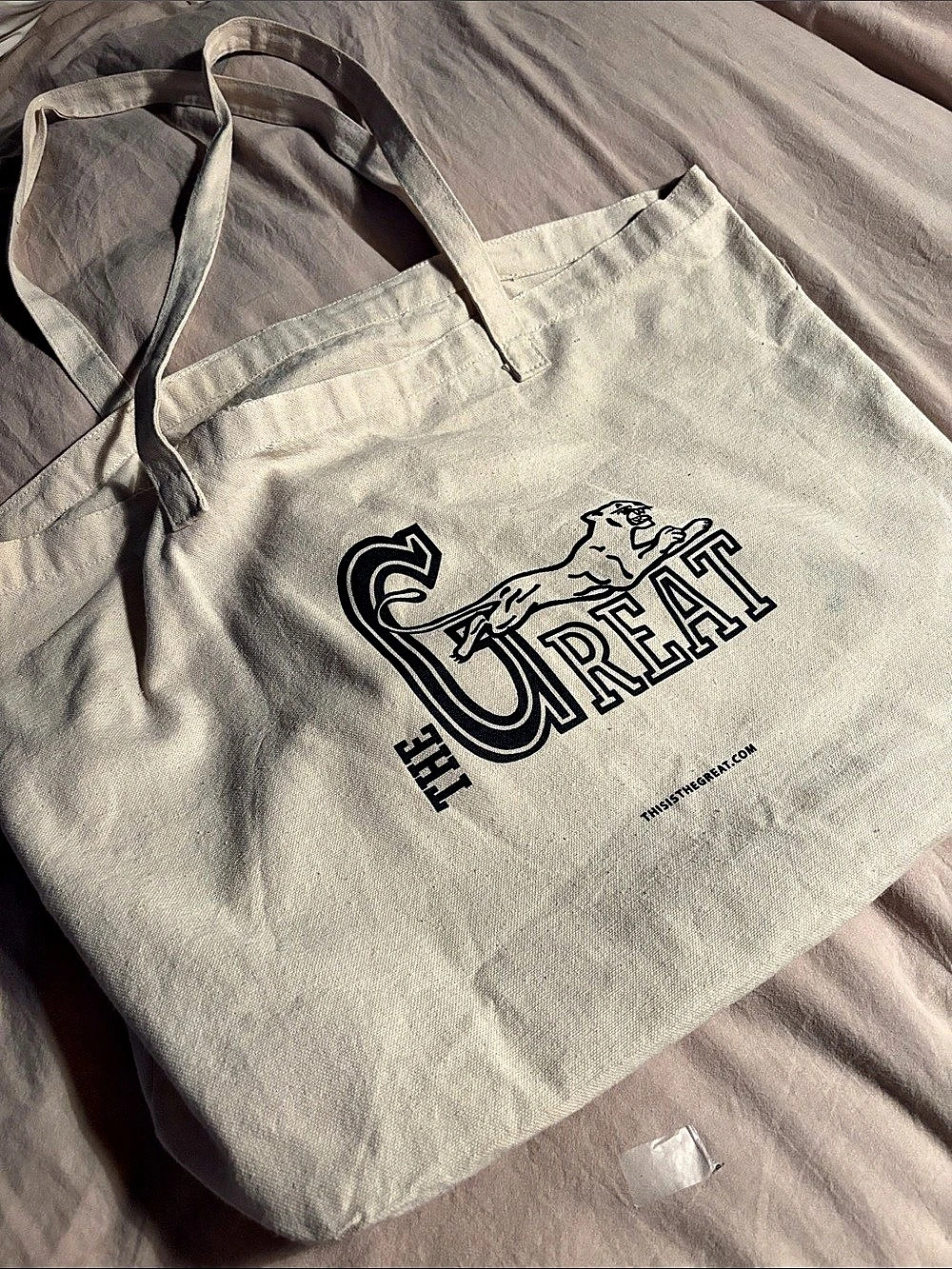 The Great Tote Cream & Black Tote Bag